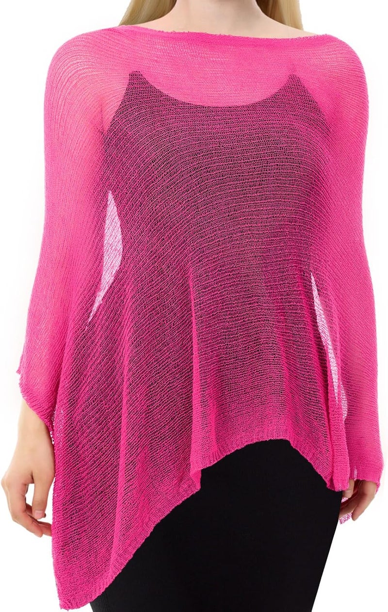 Jamntower 1 Pcs Women Sheer Poncho Shrug Summer Sheer Blouse Top Lightweight Poncho Sheer Bolero for Formal Evening Dress - Image 1
